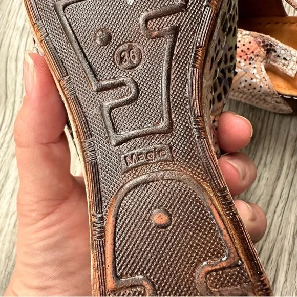 La Pinta Watercolor Wooden Cork-Bottom‎ Wedges - Picture 8 of 9